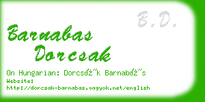 barnabas dorcsak business card